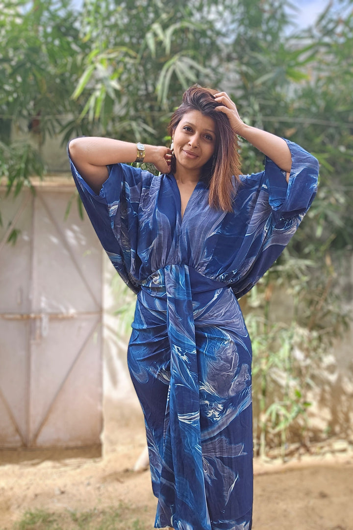 Ocean blue kaftan dress- pre order only