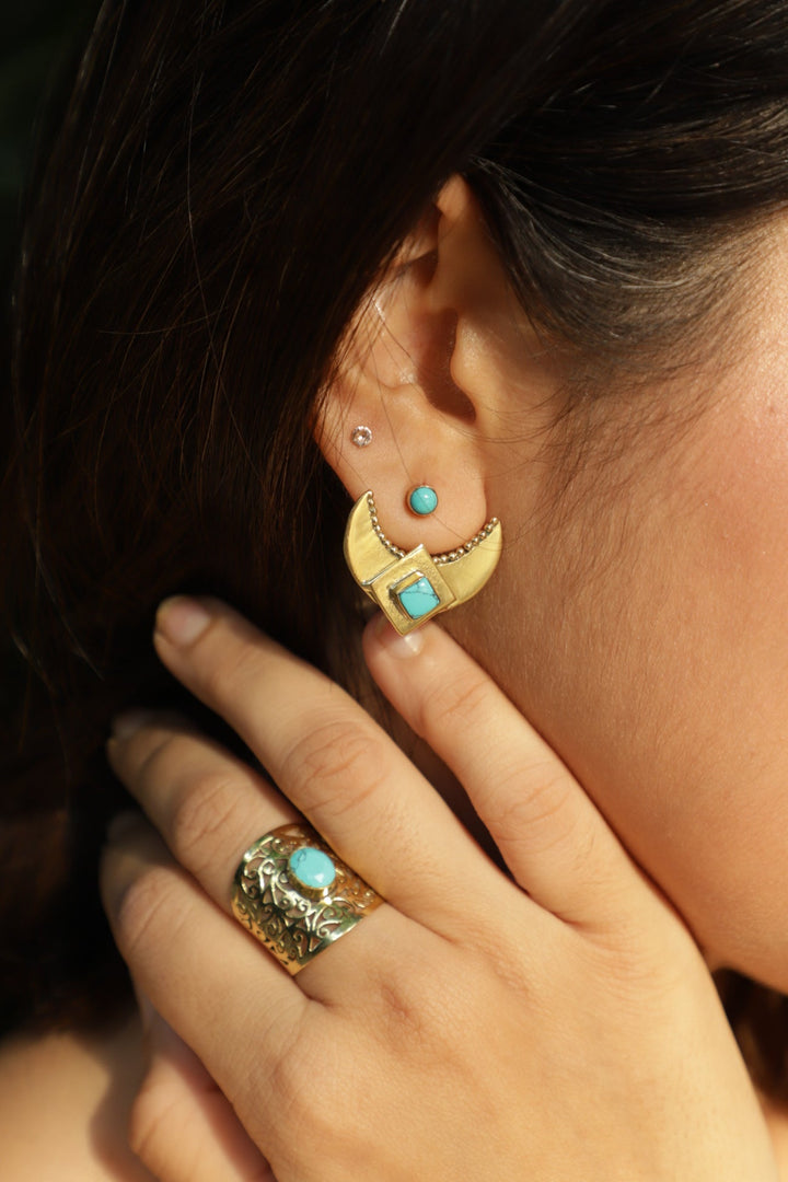 Hide and seek turquoise earrings