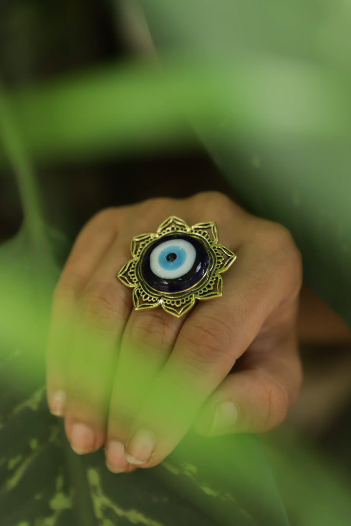 Mandala eye ring