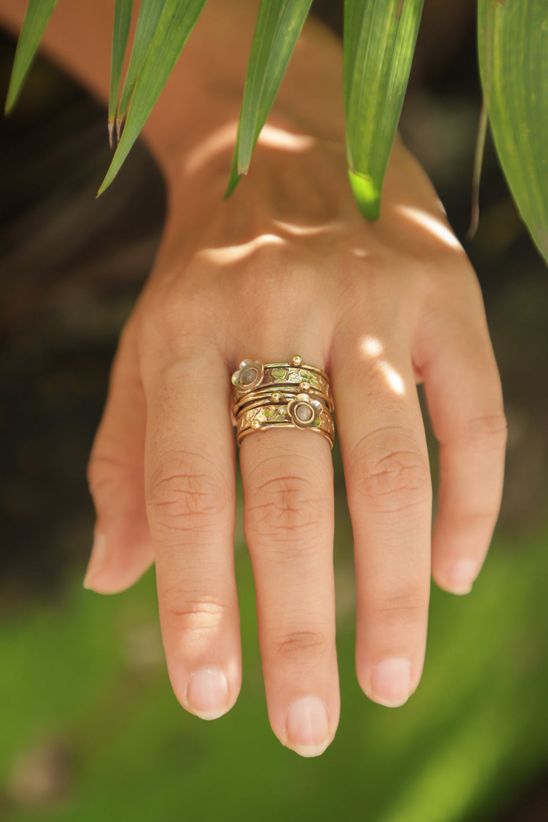 Labradorite stackable ring. Size 6.