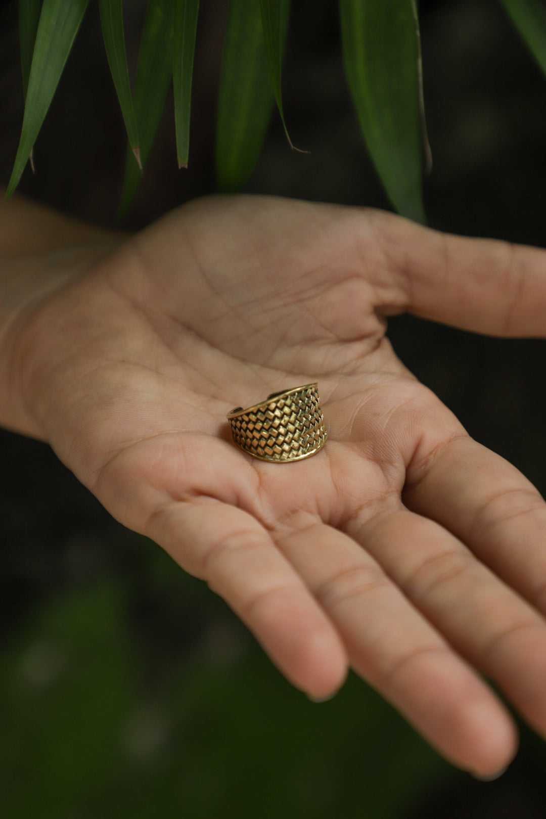 Matted brass ring