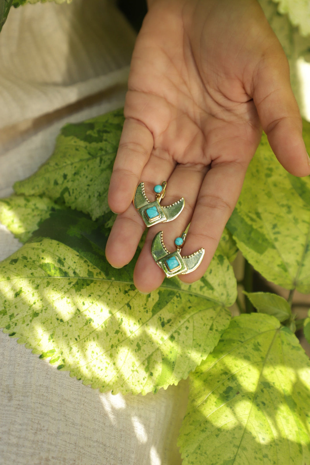 Hide and seek turquoise earrings