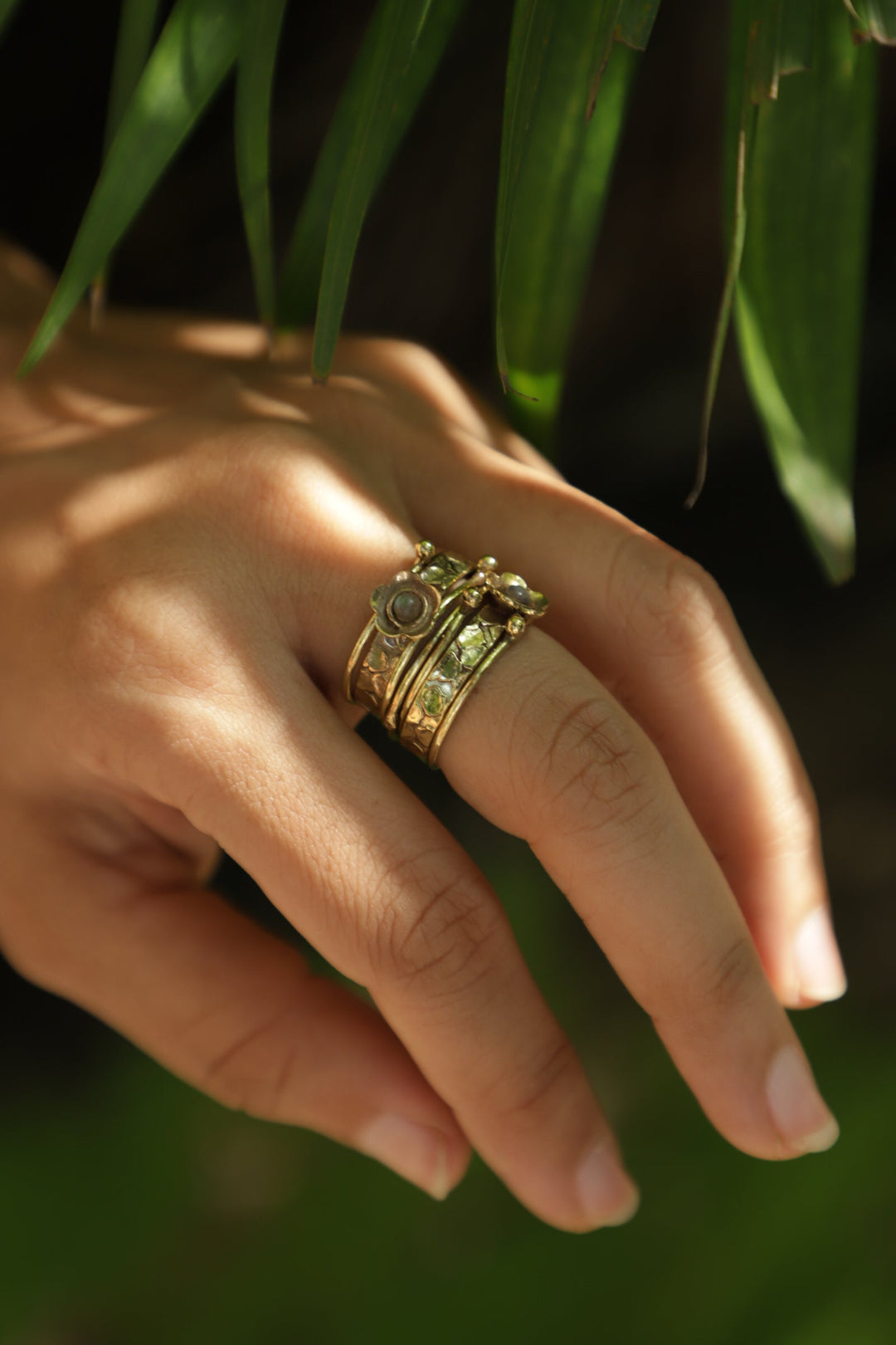 Labradorite stackable ring. Size 6.