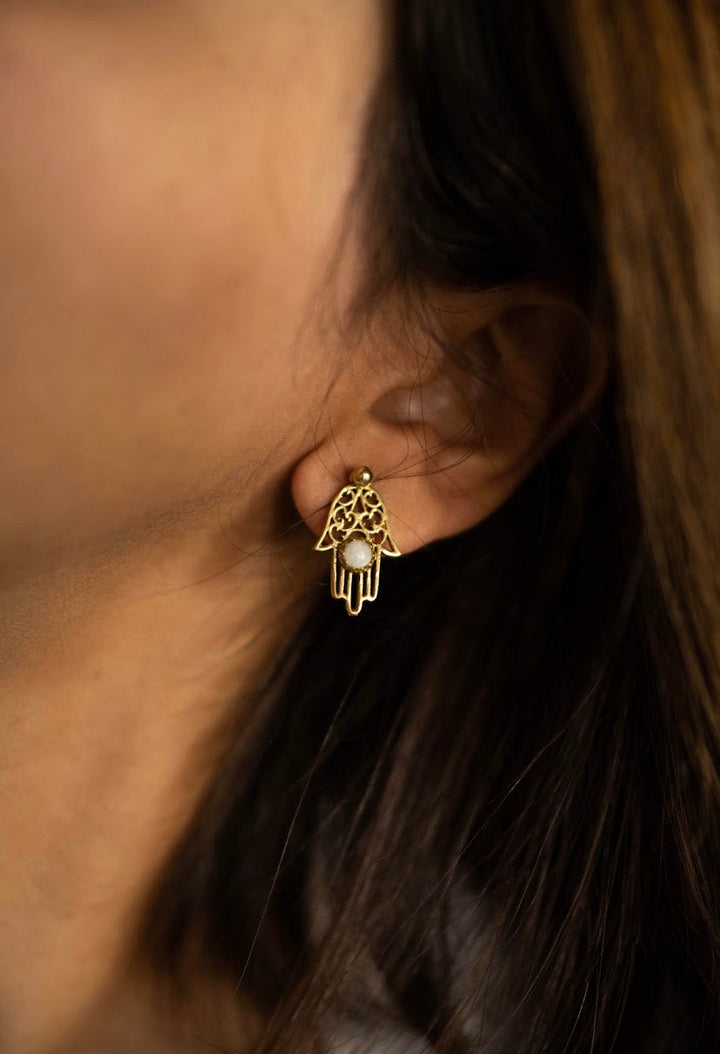 Hamsa stud earrings