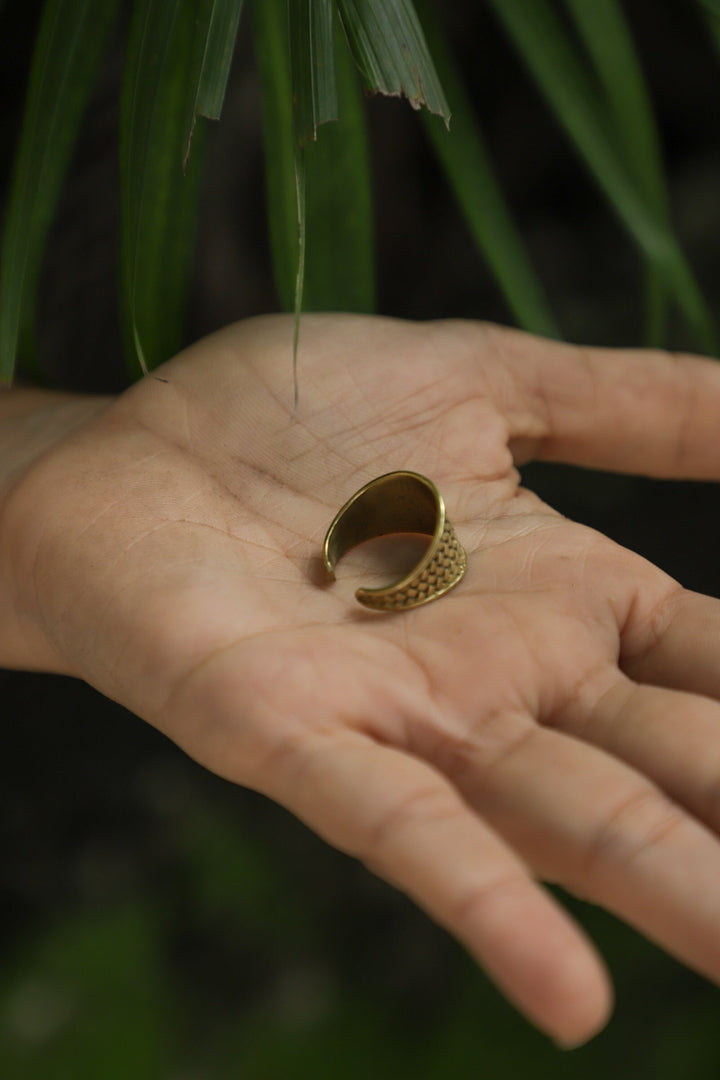 Matted brass ring