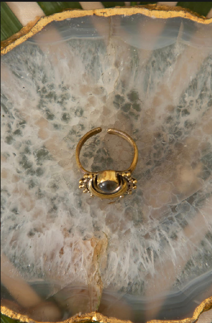 Moon ring. Adjustable size.