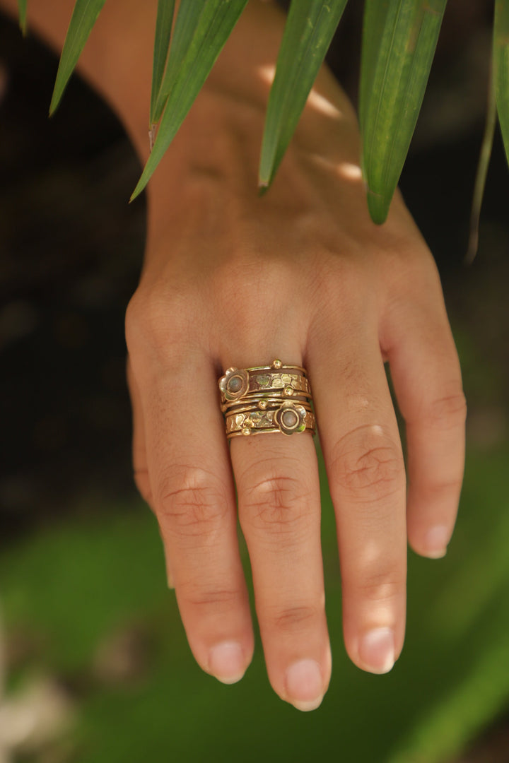 Labradorite stackable ring. Size 6.