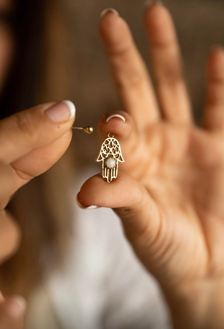 Hamsa stud earrings