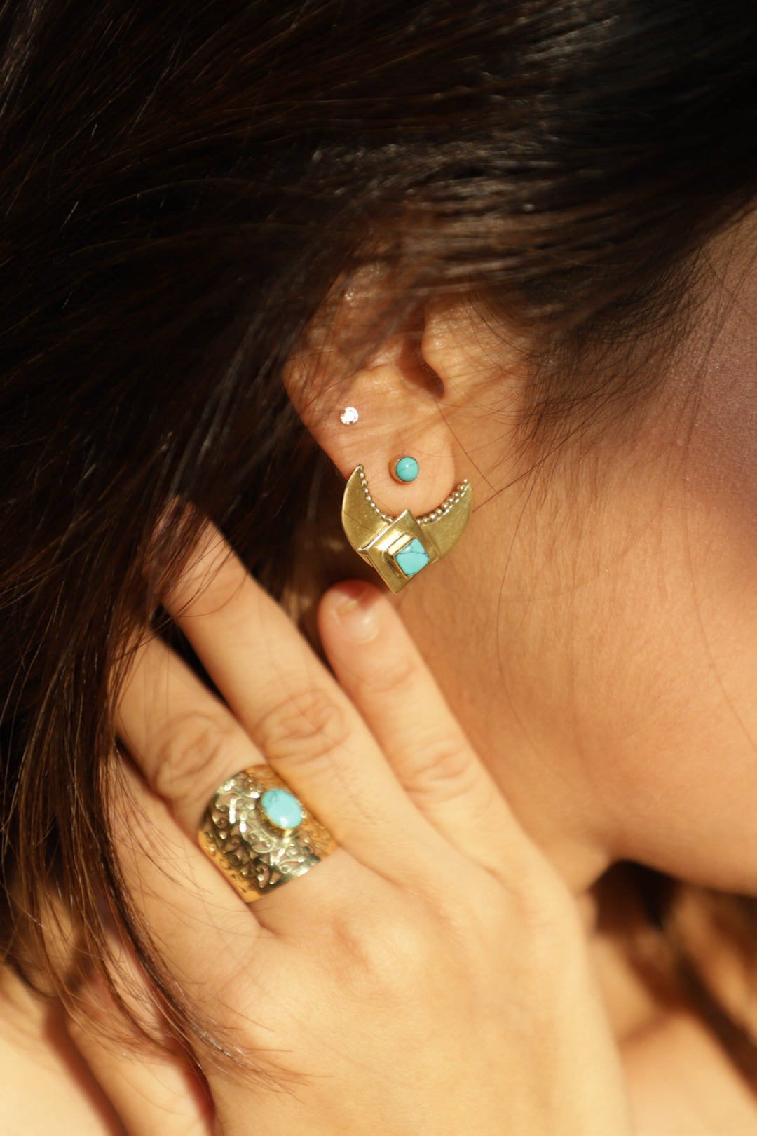 Hide and seek turquoise earrings